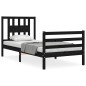 vidaXL Massivholzbett mit Kopfteil Schwarz 100x200 cm vidaXL Massivholzbett mit Kopfteil Schwarz 100x200 cm