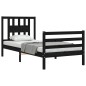 vidaXL Massivholzbett mit Kopfteil Schwarz 100x200 cm vidaXL Massivholzbett mit Kopfteil Schwarz 100x200 cm