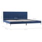 vidaXL Bettgestell Blau Stoff 180 x 200 cm vidaXL Bettgestell Blau Stoff 180 x 200 cm