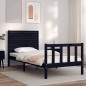 vidaXL Massivholzbett mit Kopfteil Schwarz 90x200 cm vidaXL Massivholzbett mit Kopfteil Schwarz 90x200 cm