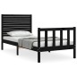 vidaXL Massivholzbett mit Kopfteil Schwarz 90x200 cm vidaXL Massivholzbett mit Kopfteil Schwarz 90x200 cm