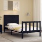 vidaXL Massivholzbett mit Kopfteil Schwarz 90x200 cm vidaXL Massivholzbett mit Kopfteil Schwarz 90x200 cm