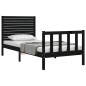vidaXL Massivholzbett mit Kopfteil Schwarz 90x200 cm vidaXL Massivholzbett mit Kopfteil Schwarz 90x200 cm