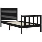 vidaXL Massivholzbett mit Kopfteil Schwarz 90x200 cm vidaXL Massivholzbett mit Kopfteil Schwarz 90x200 cm
