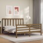 vidaXL Massivholzbett mit Kopfteil Honigbraun 160x200 cm