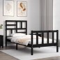 vidaXL Massivholzbett mit Kopfteil Schwarz 90x200 cm vidaXL Massivholzbett mit Kopfteil Schwarz 90x200 cm