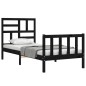 vidaXL Massivholzbett mit Kopfteil Schwarz 90x200 cm vidaXL Massivholzbett mit Kopfteil Schwarz 90x200 cm