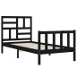vidaXL Massivholzbett mit Kopfteil Schwarz 90x200 cm vidaXL Massivholzbett mit Kopfteil Schwarz 90x200 cm