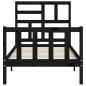 vidaXL Massivholzbett mit Kopfteil Schwarz 90x200 cm vidaXL Massivholzbett mit Kopfteil Schwarz 90x200 cm