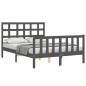 vidaXL Massivholzbett mit Kopfteil Grau 140x190 cm vidaXL Massivholzbett mit Kopfteil Grau 140x190 cm