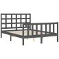 vidaXL Massivholzbett mit Kopfteil Grau 140x190 cm vidaXL Massivholzbett mit Kopfteil Grau 140x190 cm