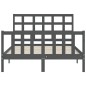 vidaXL Massivholzbett mit Kopfteil Grau 140x190 cm vidaXL Massivholzbett mit Kopfteil Grau 140x190 cm