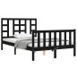 vidaXL Massivholzbett mit Kopfteil Schwarz 120x200 cm vidaXL Massivholzbett mit Kopfteil Schwarz 120x200 cm