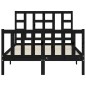 vidaXL Massivholzbett mit Kopfteil Schwarz 120x200 cm vidaXL Massivholzbett mit Kopfteil Schwarz 120x200 cm