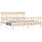 vidaXL Massivholzbett mit Kopfteil 200x200 cm vidaXL Massivholzbett mit Kopfteil 200x200 cm