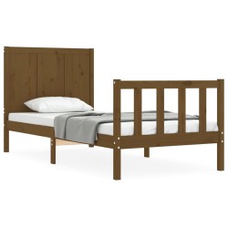 vidaXL Massivholzbett mit Kopfteil Honigbraun 100x200 cm