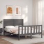 vidaXL Massivholzbett mit Kopfteil Grau 120x200 cm vidaXL Massivholzbett mit Kopfteil Grau 120x200 cm