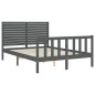 vidaXL Massivholzbett mit Kopfteil Grau 120x200 cm vidaXL Massivholzbett mit Kopfteil Grau 120x200 cm