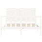 vidaXL Massivholzbett mit Kopfteil Weiß 120x200 cm vidaXL Massivholzbett mit Kopfteil Weiß 120x200 cm