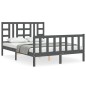vidaXL Massivholzbett mit Kopfteil Grau 160x200 cm vidaXL Massivholzbett mit Kopfteil Grau 160x200 cm