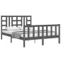vidaXL Massivholzbett mit Kopfteil Grau 160x200 cm vidaXL Massivholzbett mit Kopfteil Grau 160x200 cm