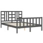 vidaXL Massivholzbett mit Kopfteil Grau 160x200 cm vidaXL Massivholzbett mit Kopfteil Grau 160x200 cm