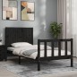 vidaXL Massivholzbett mit Kopfteil Schwarz 90x200 cm vidaXL Massivholzbett mit Kopfteil Schwarz 90x200 cm