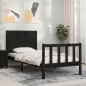 vidaXL Massivholzbett mit Kopfteil Schwarz 90x200 cm vidaXL Massivholzbett mit Kopfteil Schwarz 90x200 cm