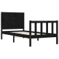 vidaXL Massivholzbett mit Kopfteil Schwarz 90x200 cm vidaXL Massivholzbett mit Kopfteil Schwarz 90x200 cm