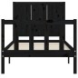 vidaXL Massivholzbett mit Kopfteil Schwarz 90x200 cm vidaXL Massivholzbett mit Kopfteil Schwarz 90x200 cm