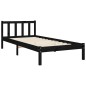 vidaXL Massivholzbett mit Kopfteil Schwarz 90x200 cm vidaXL Massivholzbett mit Kopfteil Schwarz 90x200 cm