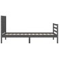 vidaXL Massivholzbett mit Kopfteil Grau 90x200 cm vidaXL Massivholzbett mit Kopfteil Grau 90x200 cm