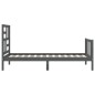 vidaXL Massivholzbett mit Kopfteil Grau 90x200 cm vidaXL Massivholzbett mit Kopfteil Grau 90x200 cm