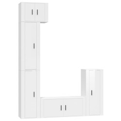 vidaXL 5-tlg. TV-Schrank-Set Hochglanz-Weiß Holzwerkstoff
