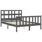 vidaXL Massivholzbett mit Kopfteil Grau 140x190 cm vidaXL Massivholzbett mit Kopfteil Grau 140x190 cm