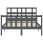 vidaXL Massivholzbett mit Kopfteil Grau 140x190 cm vidaXL Massivholzbett mit Kopfteil Grau 140x190 cm