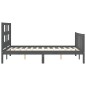 vidaXL Massivholzbett mit Kopfteil Grau 140x190 cm vidaXL Massivholzbett mit Kopfteil Grau 140x190 cm