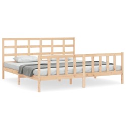 vidaXL Bettgestell mit Kopfteil 180x200 cm Massivholz