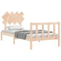 vidaXL Massivholzbett mit Kopfteil 90x200 cm vidaXL Massivholzbett mit Kopfteil 90x200 cm