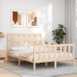 vidaXL Massivholzbett mit Kopfteil 140x190 cm vidaXL Massivholzbett mit Kopfteil 140x190 cm