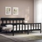 vidaXL Massivholzbett mit Kopfteil Schwarz 200x200 cm vidaXL Massivholzbett mit Kopfteil Schwarz 200x200 cm