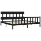 vidaXL Massivholzbett mit Kopfteil Schwarz 200x200 cm vidaXL Massivholzbett mit Kopfteil Schwarz 200x200 cm