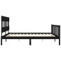 vidaXL Massivholzbett mit Kopfteil Schwarz 200x200 cm vidaXL Massivholzbett mit Kopfteil Schwarz 200x200 cm