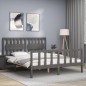 vidaXL Massivholzbett mit Kopfteil Grau 160x200 cm vidaXL Massivholzbett mit Kopfteil Grau 160x200 cm