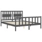 vidaXL Massivholzbett mit Kopfteil Grau 160x200 cm vidaXL Massivholzbett mit Kopfteil Grau 160x200 cm