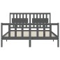 vidaXL Massivholzbett mit Kopfteil Grau 160x200 cm vidaXL Massivholzbett mit Kopfteil Grau 160x200 cm