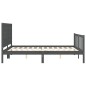 vidaXL Massivholzbett mit Kopfteil Grau 160x200 cm vidaXL Massivholzbett mit Kopfteil Grau 160x200 cm
