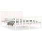 vidaXL Massivholzbett mit Kopfteil Weiß 160x200 cm vidaXL Massivholzbett mit Kopfteil Weiß 160x200 cm