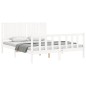 vidaXL Massivholzbett mit Kopfteil Weiß 160x200 cm vidaXL Massivholzbett mit Kopfteil Weiß 160x200 cm