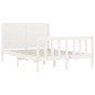 vidaXL Massivholzbett mit Kopfteil Weiß 140x190 cm vidaXL Massivholzbett mit Kopfteil Weiß 140x190 cm